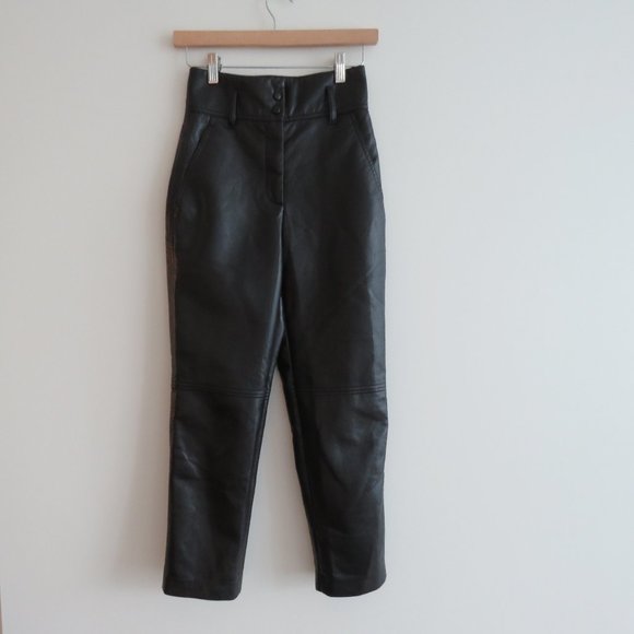 Aritzia Black High-Waisted Tie Pants - Picture 3 of 16